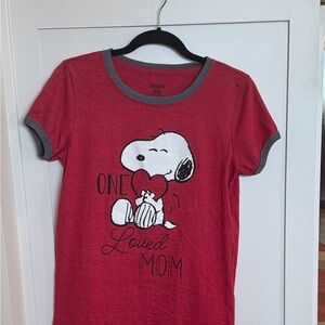 Peanuts Red Snoopy Womens Tee